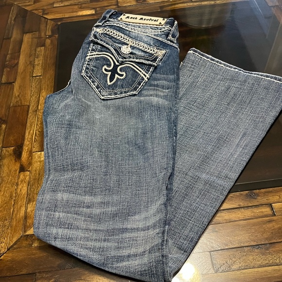 Rock Revival Women’s Sasha Light Wash Boot/Cut Denim Jeans Size 26 - Picture 1 of 12